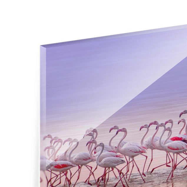Glas magnettavla Flamingo Party