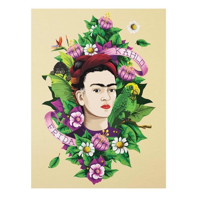 Billeder Frida Kahlo Frida Kahlo - Frida, Äffchen und Papagei