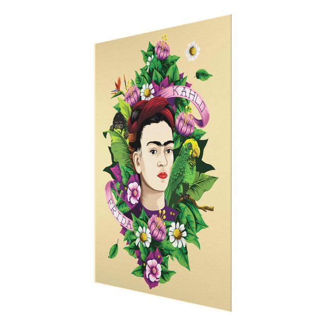 Billeder Frida Kahlo - Frida, Äffchen und Papagei
