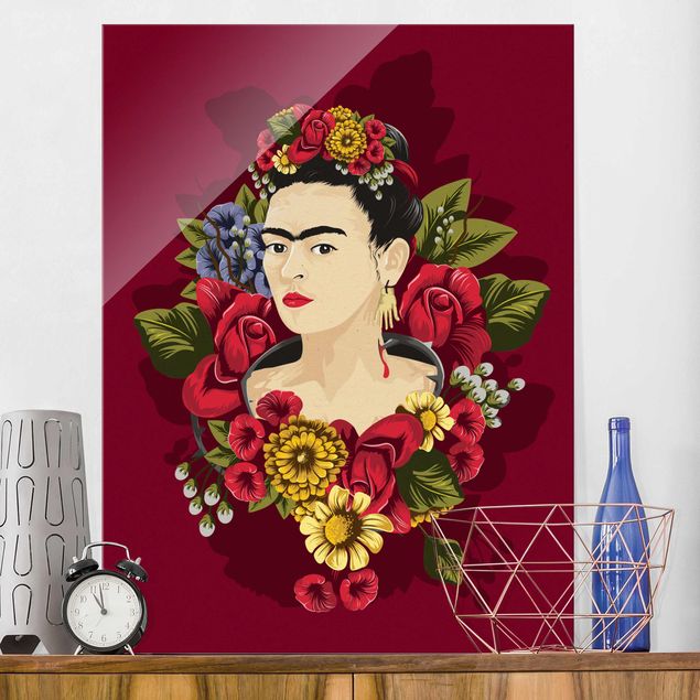 Glasbilleder roser Frida Kahlo - Roses