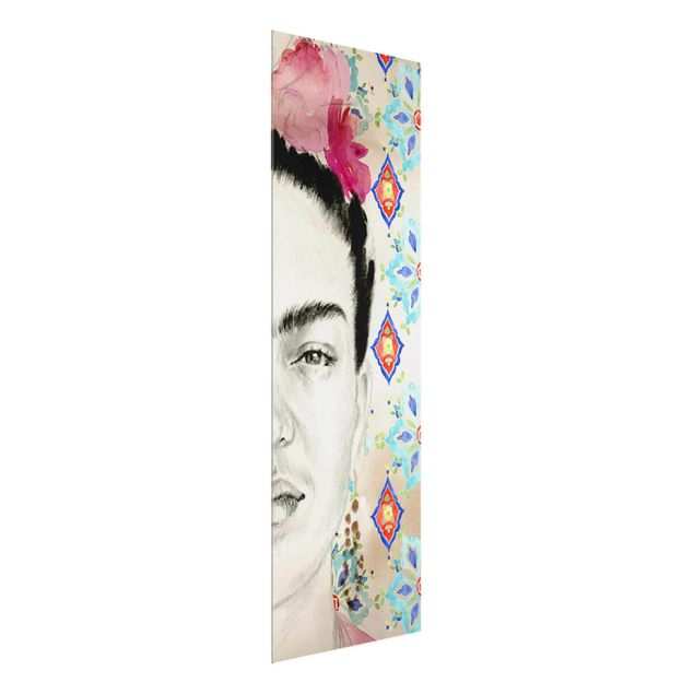 Billeder Frida With Pink Flowers I