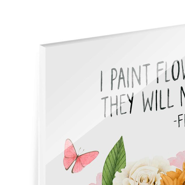 Glas magnettavla Frida's Thoughts - Flowers