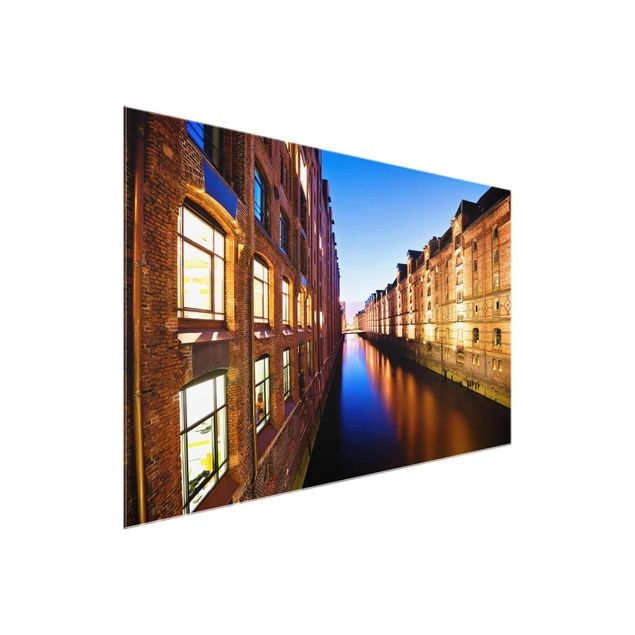 Glasbilleder arkitektur og skyline Hamburg Warehouse District