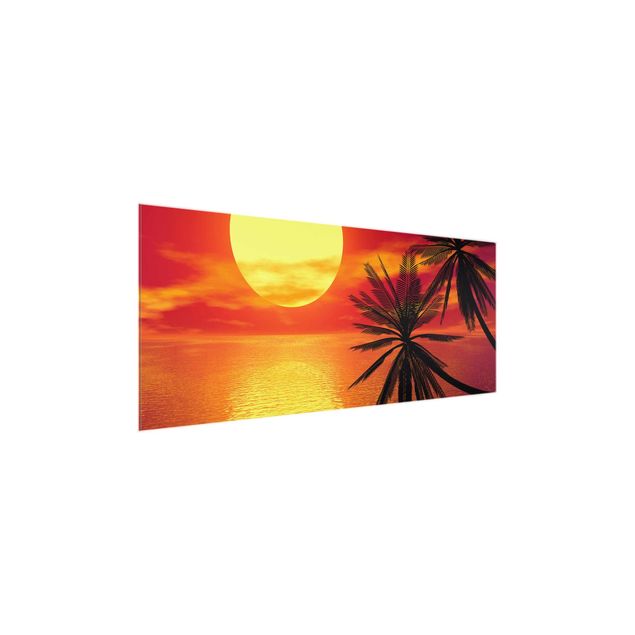 Glasbilleder solnedgange Caribbean sunset