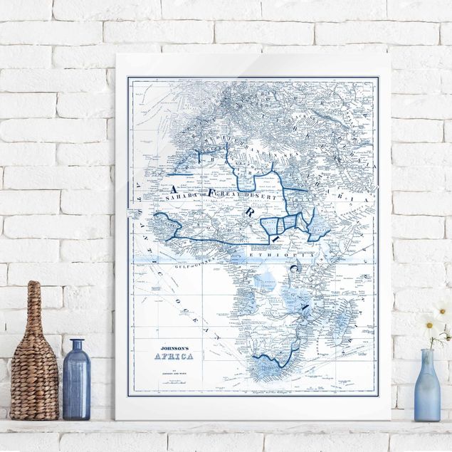 køkken dekorationer Map In Blue Tones - Africa