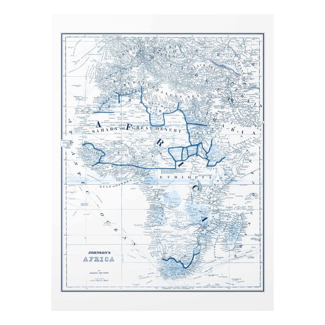 Billeder blå Map In Blue Tones - Africa