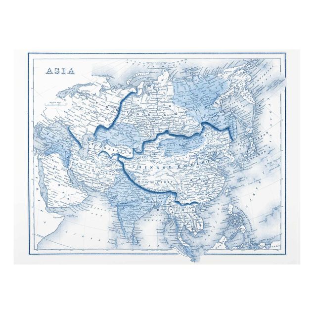 Billeder blå Map In Blue Tones - Asia