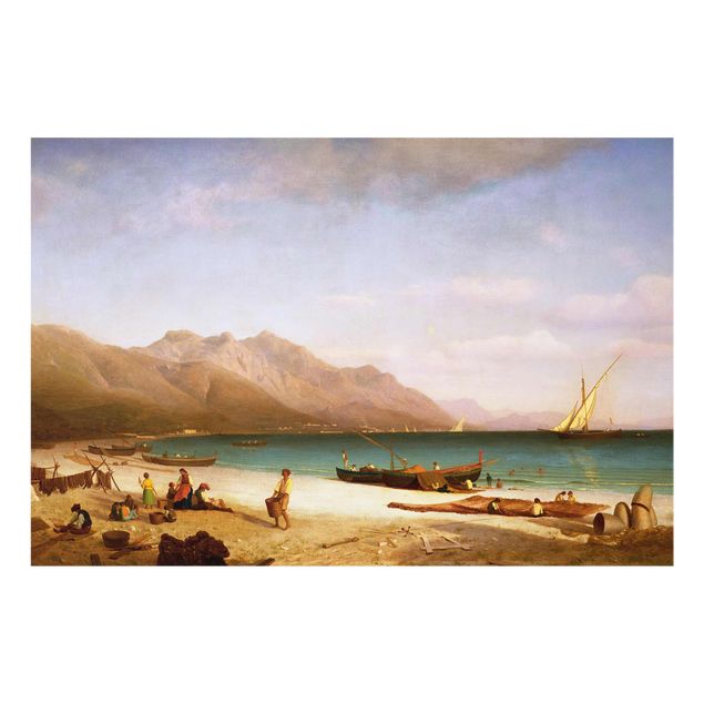 Glasbilleder landskaber Albert Bierstadt - Bay of Salerno