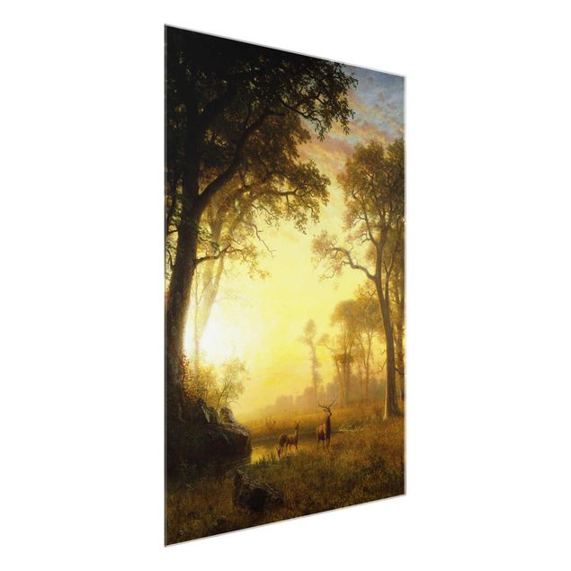 Glasbilleder landskaber Albert Bierstadt - Light in the Forest