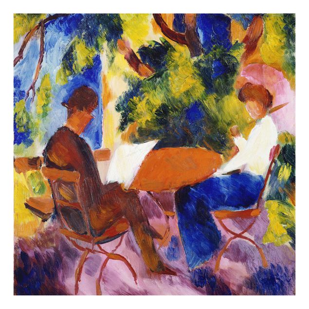 Billeder kunsttryk August Macke - Couple At The Garden Table