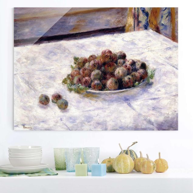 køkken dekorationer Auguste Renoir - Still Life, A Plate Of Plums