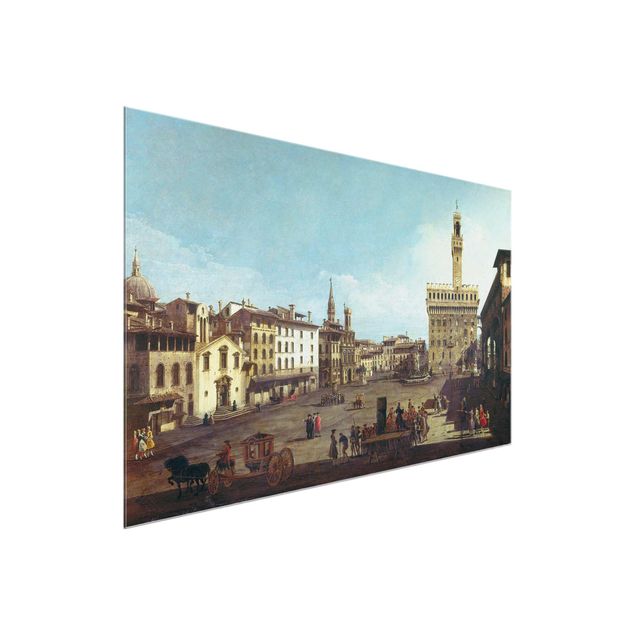 Kunst stilarter post impressionisme Bernardo Bellotto - The Piazza della Signoria in Florence