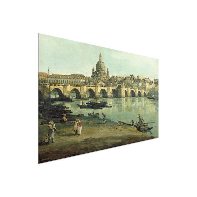 Kunst stilarter post impressionisme Bernardo Bellotto - View of Dresden from the Right Bank of the Elbe with Augustus Bridge