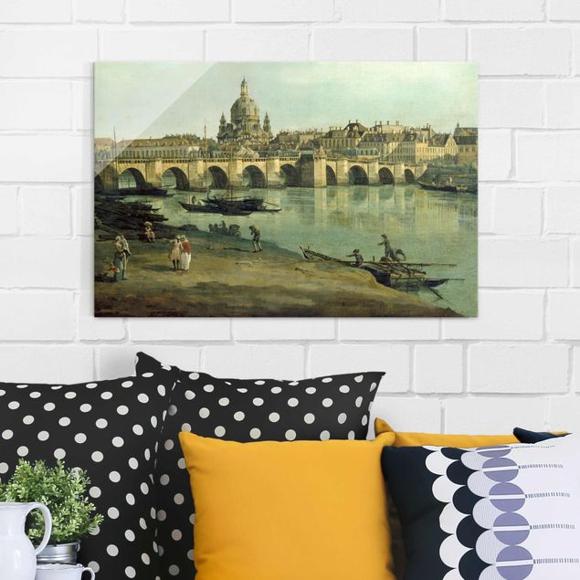 Kunst stilarter barok Bernardo Bellotto - View of Dresden from the Right Bank of the Elbe with Augustus Bridge