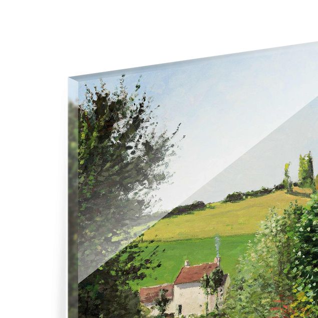 Glasbilleder landskaber Camille Pissarro - Hamlet In The SurRolling Hillss Of Pontoise