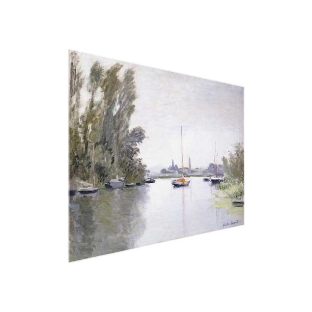 Glasbilleder landskaber Claude Monet - Argenteuil Seen From The Small Arm Of The Seine