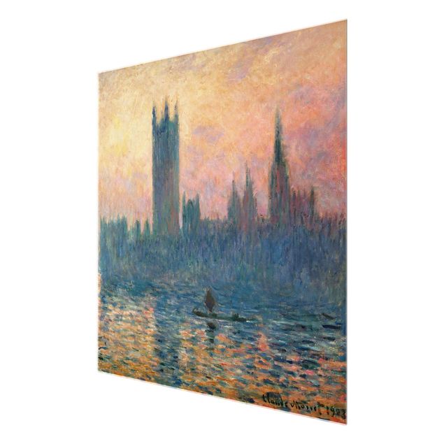 Glasbilleder solnedgange Claude Monet - London Sunset