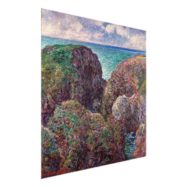 Glasbilleder landskaber Claude Monet - Group of Rocks at Port-Goulphar