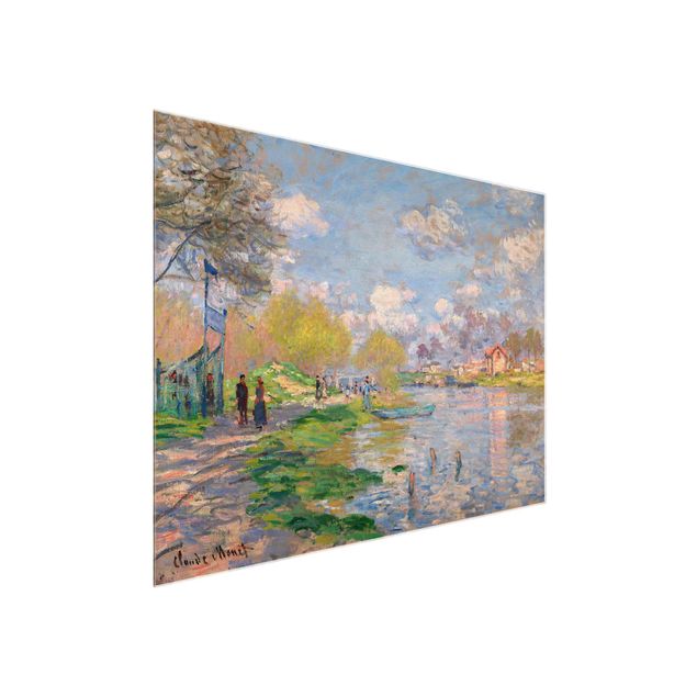 Glasbilleder landskaber Claude Monet - Spring On The Seine