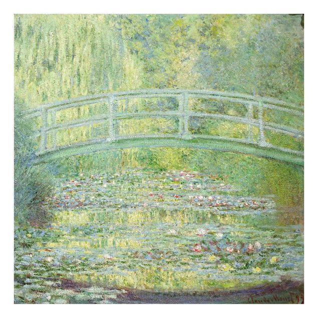 Glasbilleder landskaber Claude Monet - Japanese Bridge