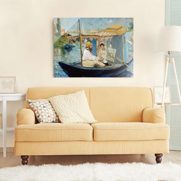 Kunst stilarter Edouard Manet - Claude Monet Painting On His Studio Boat