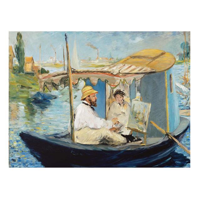Billeder portræt Edouard Manet - Claude Monet Painting On His Studio Boat