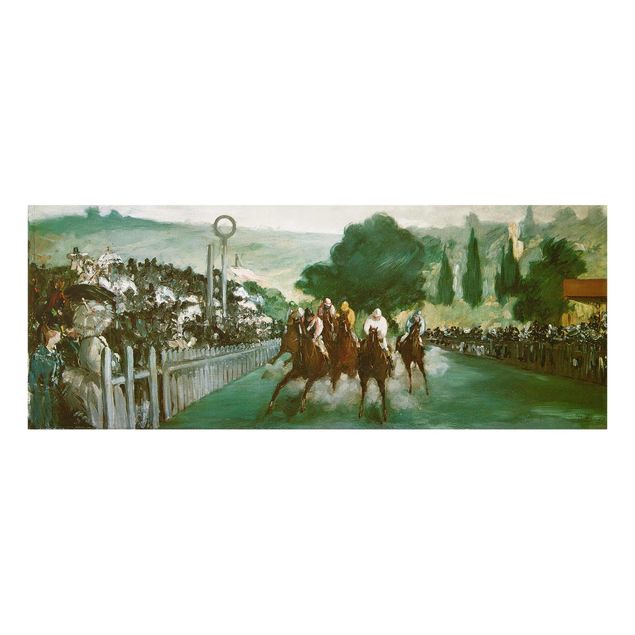 Glasbilleder dyr Edouard Manet - Races At Longchamp