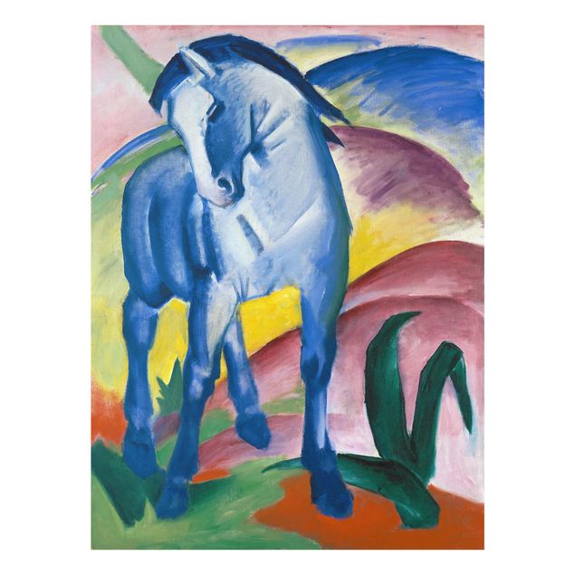 Glasbilleder abstrakt Franz Marc - Blue Horse I