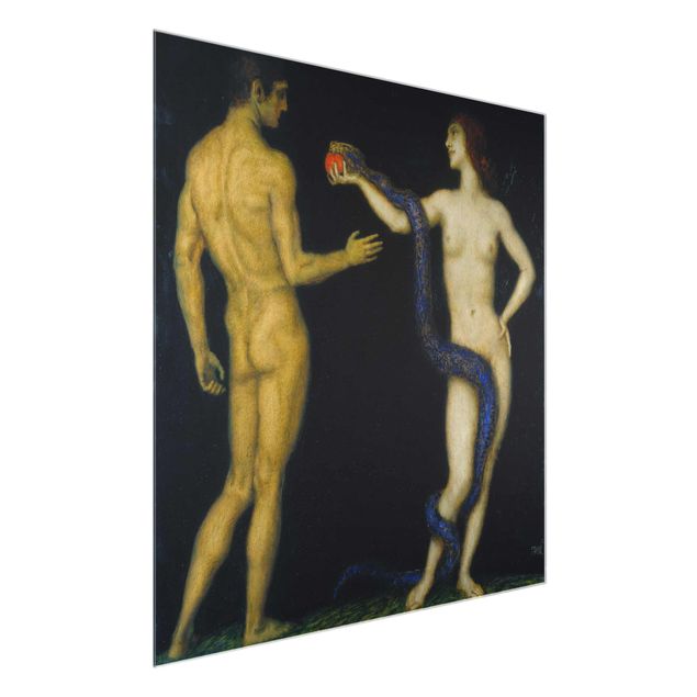Glasbilleder nøgen og erotik Franz von Stuck - Adam and Eve