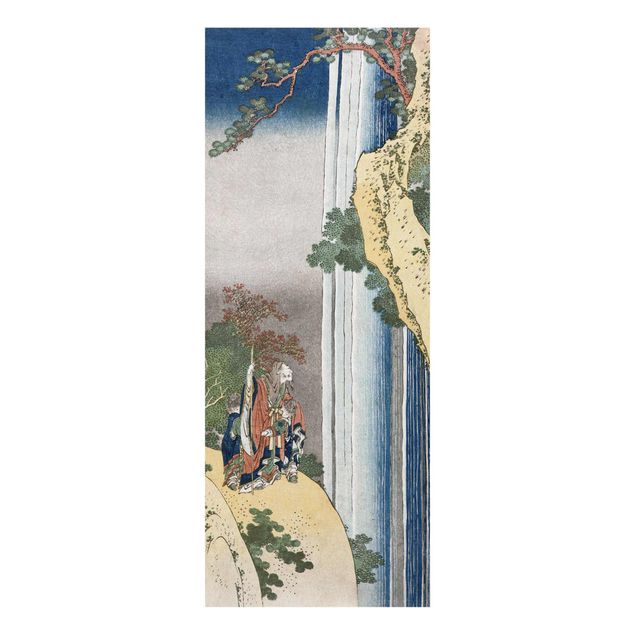 Glasbilleder vandfald Katsushika Hokusai - The Poet Rihaku
