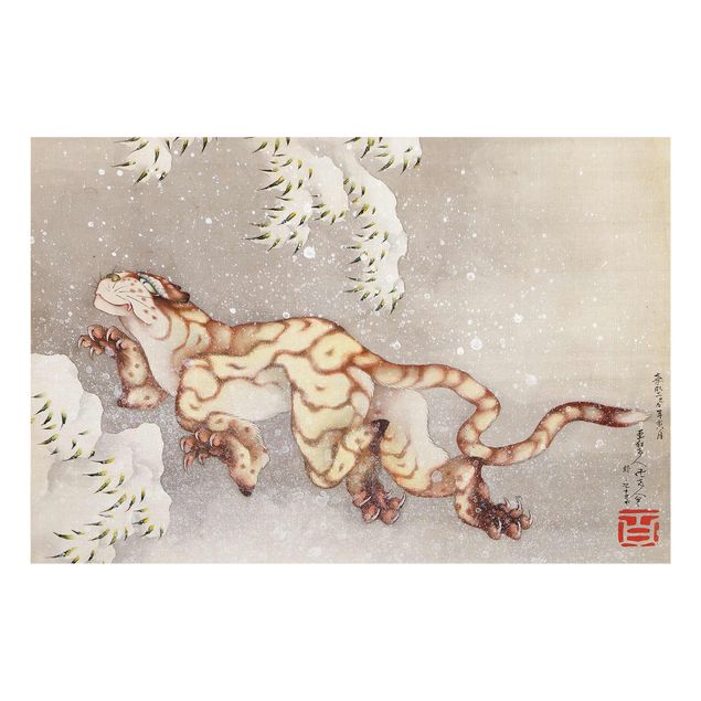 Billeder kunsttryk Katsushika Hokusai - Tiger in a Snowstorm