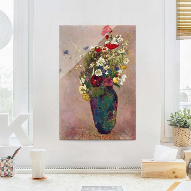 Billeder valmuer Odilon Redon - Flower Vase with Poppies