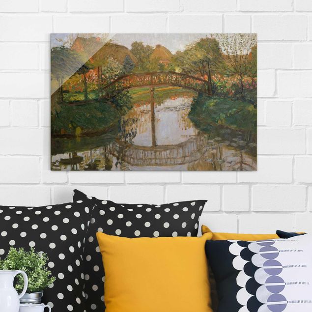 Kunst stilarter ekspressionisme Otto Modersohn - Farm Garden with Bridge