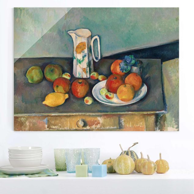 køkken dekorationer Paul Cézanne - Still Life With Milk Jug And Fruit