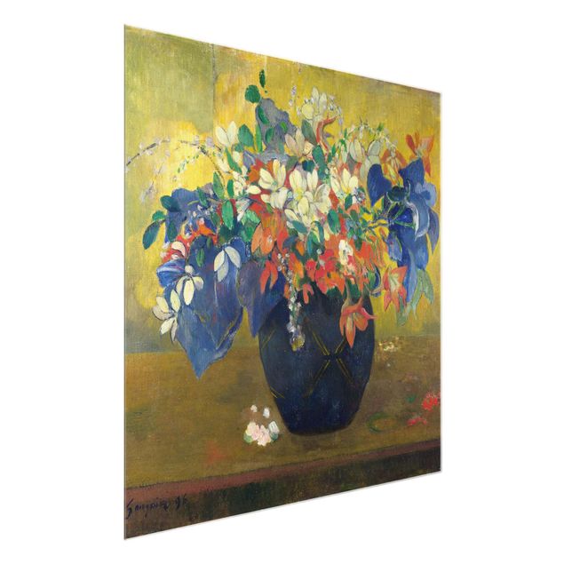 Glasbilleder blomster Paul Gauguin - Flowers in a Vase