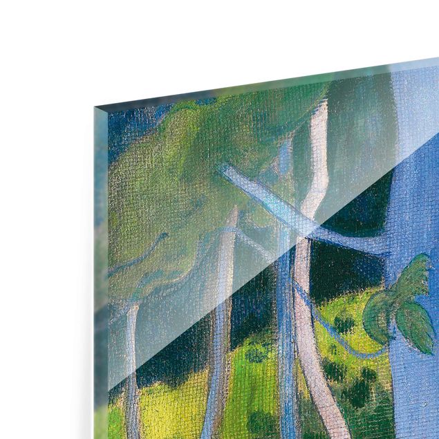 Billeder kunsttryk Paul Gauguin - Landscape with blue Tree Trunks