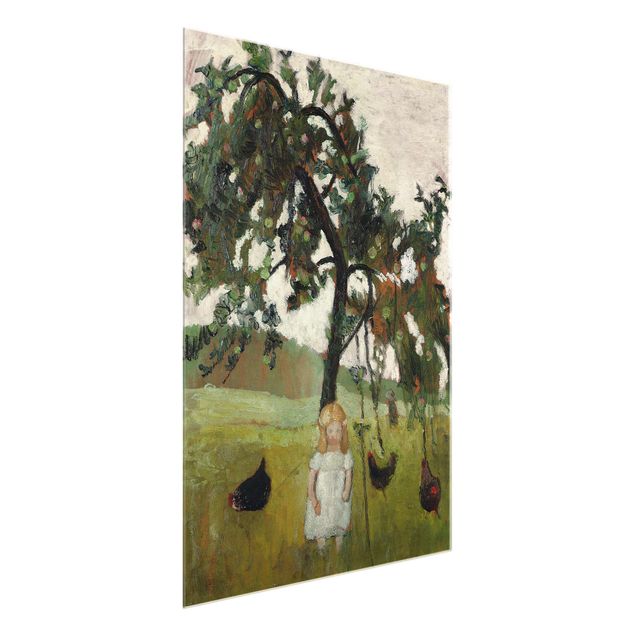 Billeder kunsttryk Paula Modersohn-Becker - Elsbeth with Chickens under Apple Tree