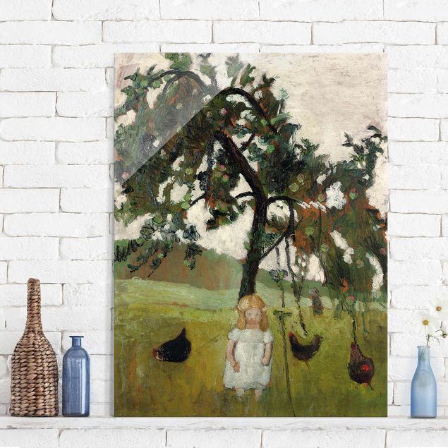 Kunst stilarter ekspressionisme Paula Modersohn-Becker - Elsbeth with Chickens under Apple Tree