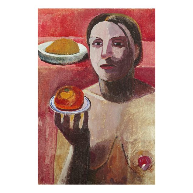 Billeder portræt Paula Modersohn-Becker - Semi-nude Italian Woman with Plate