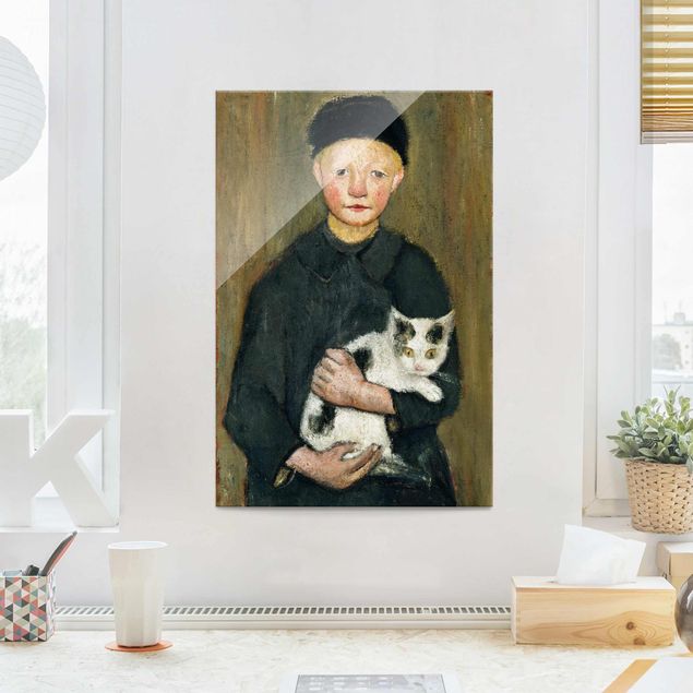 køkken dekorationer Paula Modersohn-Becker - Boy with Cat