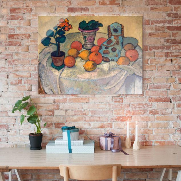 køkken dekorationer Paula Modersohn-Becker - Still Life With Oranges And Stoneware Dog