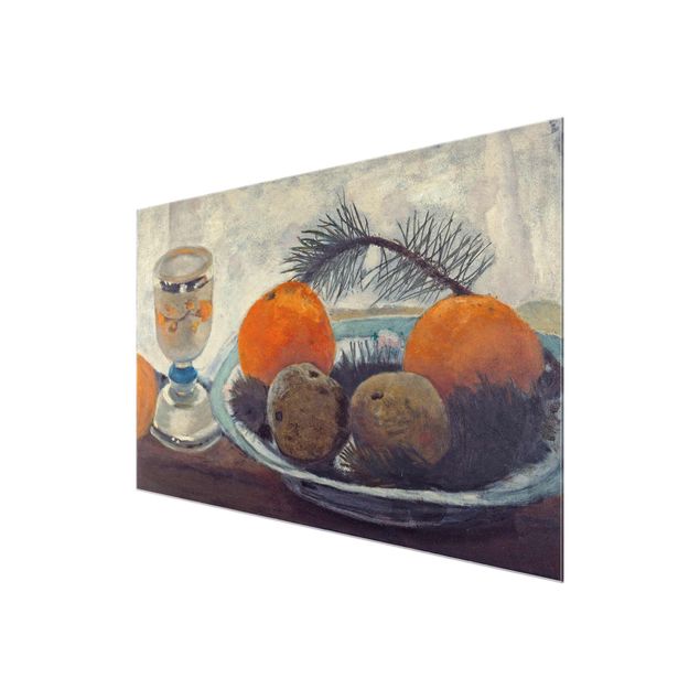 Billeder moderne Paula Modersohn-Becker - Still Life with frosted Glass Mug, Apples and Pine Branch