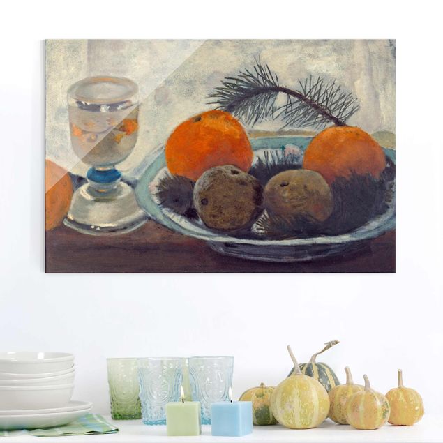 Kunst stilarter ekspressionisme Paula Modersohn-Becker - Still Life with frosted Glass Mug, Apples and Pine Branch