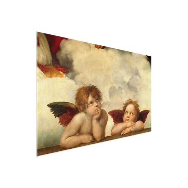 Glasbilleder spirituelt Raffael - Two Angels. Detail from The Sistine Madonna