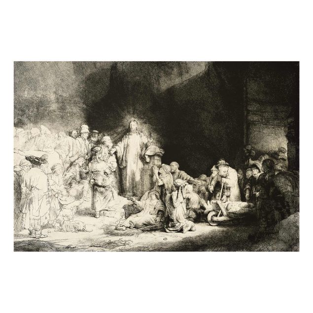 Billeder kunsttryk Rembrandt van Rijn - Christ healing the Sick. The Hundred Guilder
