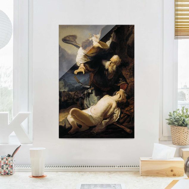 køkken dekorationer Rembrandt van Rijn - The Angel prevents the Sacrifice of Isaac
