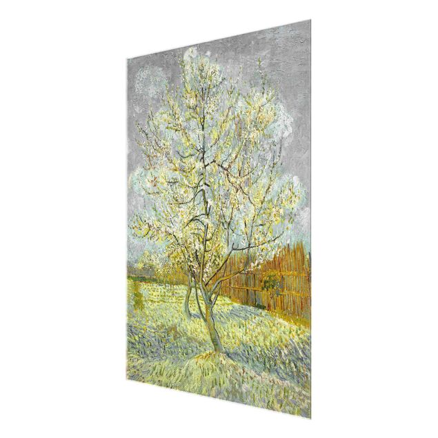 Glasbilleder landskaber Vincent van Gogh - Flowering Peach Tree