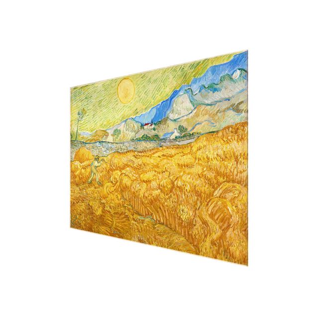 Glasbilleder landskaber Vincent Van Gogh - The Harvest, The Grain Field