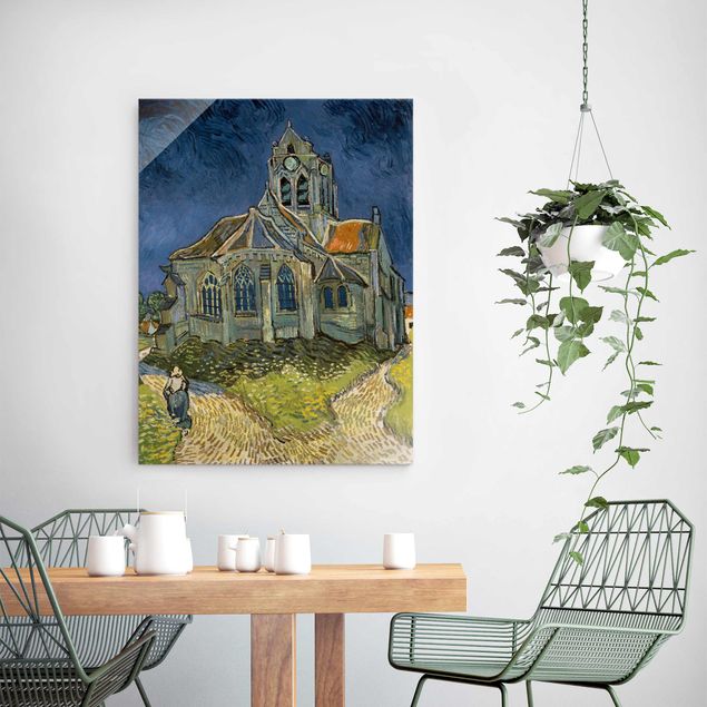 Kunst stilarter pointillisme Vincent van Gogh - The Church at Auvers
