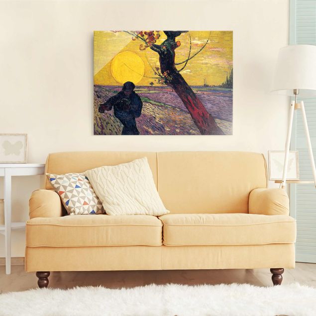 Kunst stilarter pointillisme Vincent Van Gogh - Sower With Setting Sun